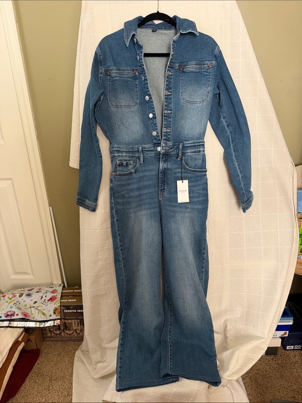 Judy Blue Medium Wash Denim Overalls Jumpsuit